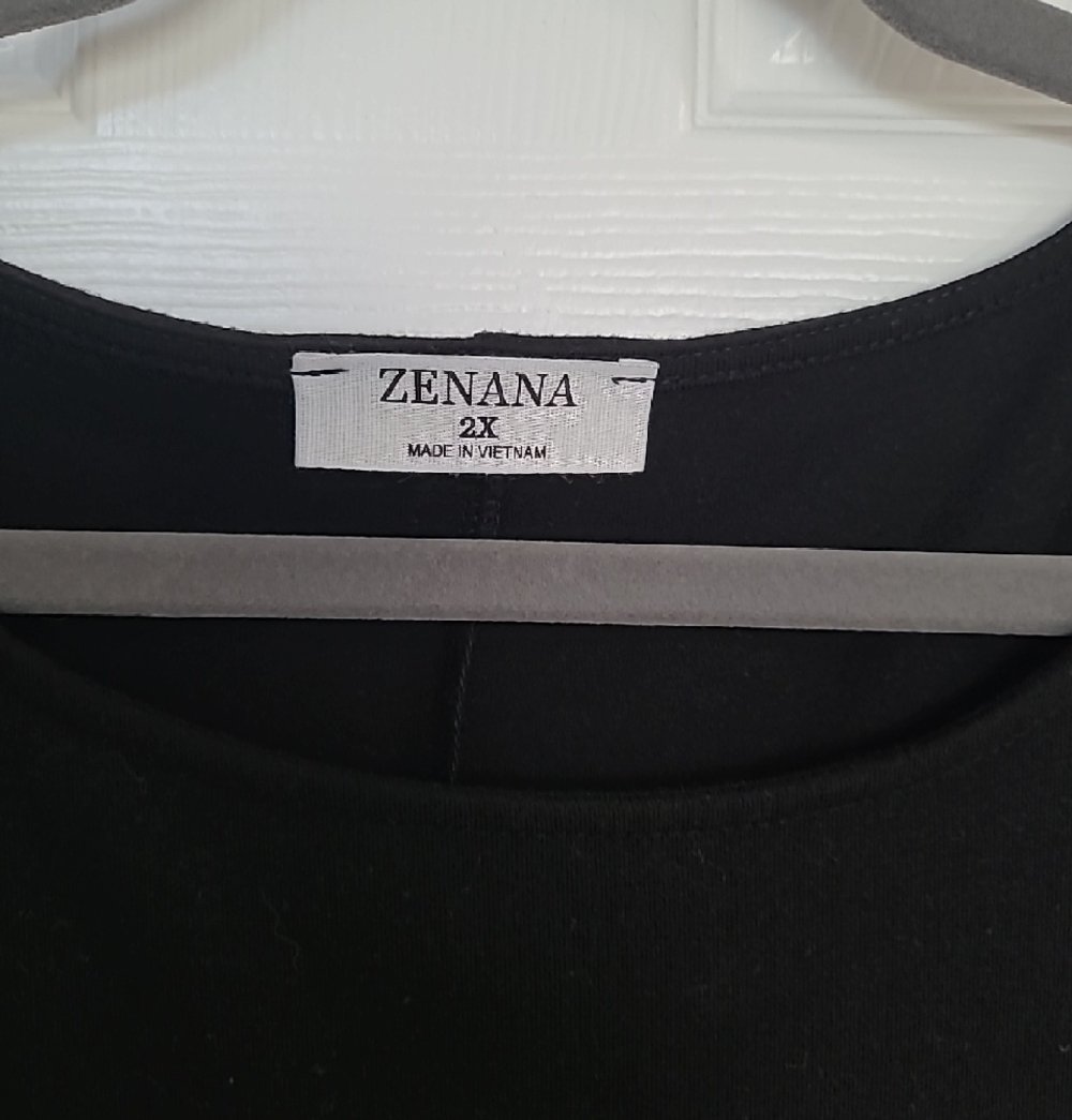 Zenana Outfitters Black Short Sleeve Swing Dress - Picture 2 of 3